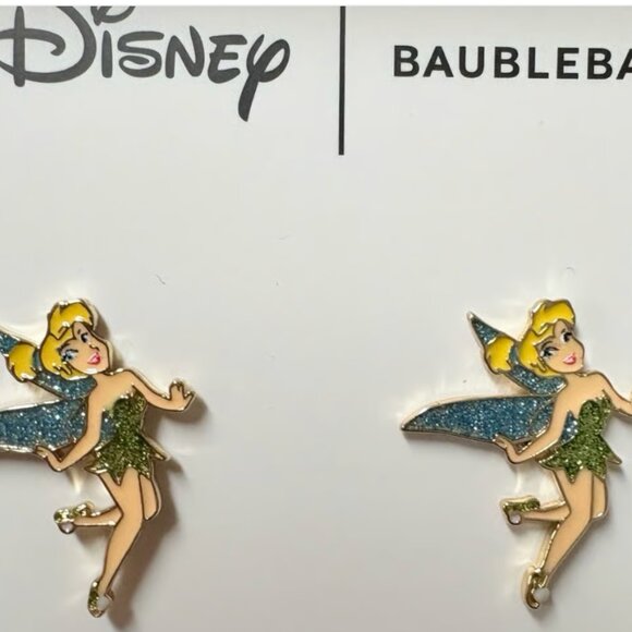 Baublebar x Disney Tinker Bell Stud Rhinestone Earrings New in Box - Picture 4 of 4